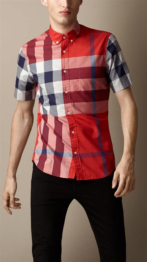 red burberry shirts for men.